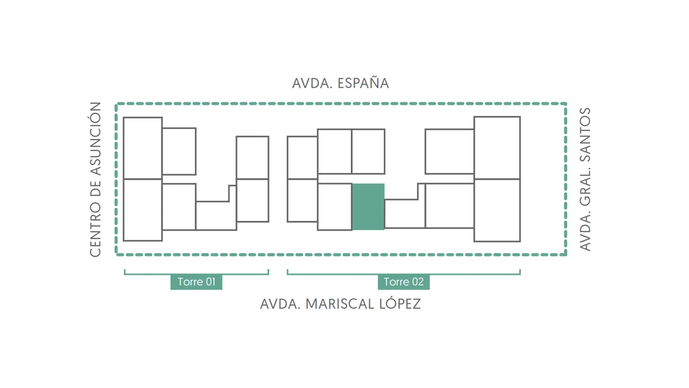 Ubicación en planta - 1 dormitorio T2