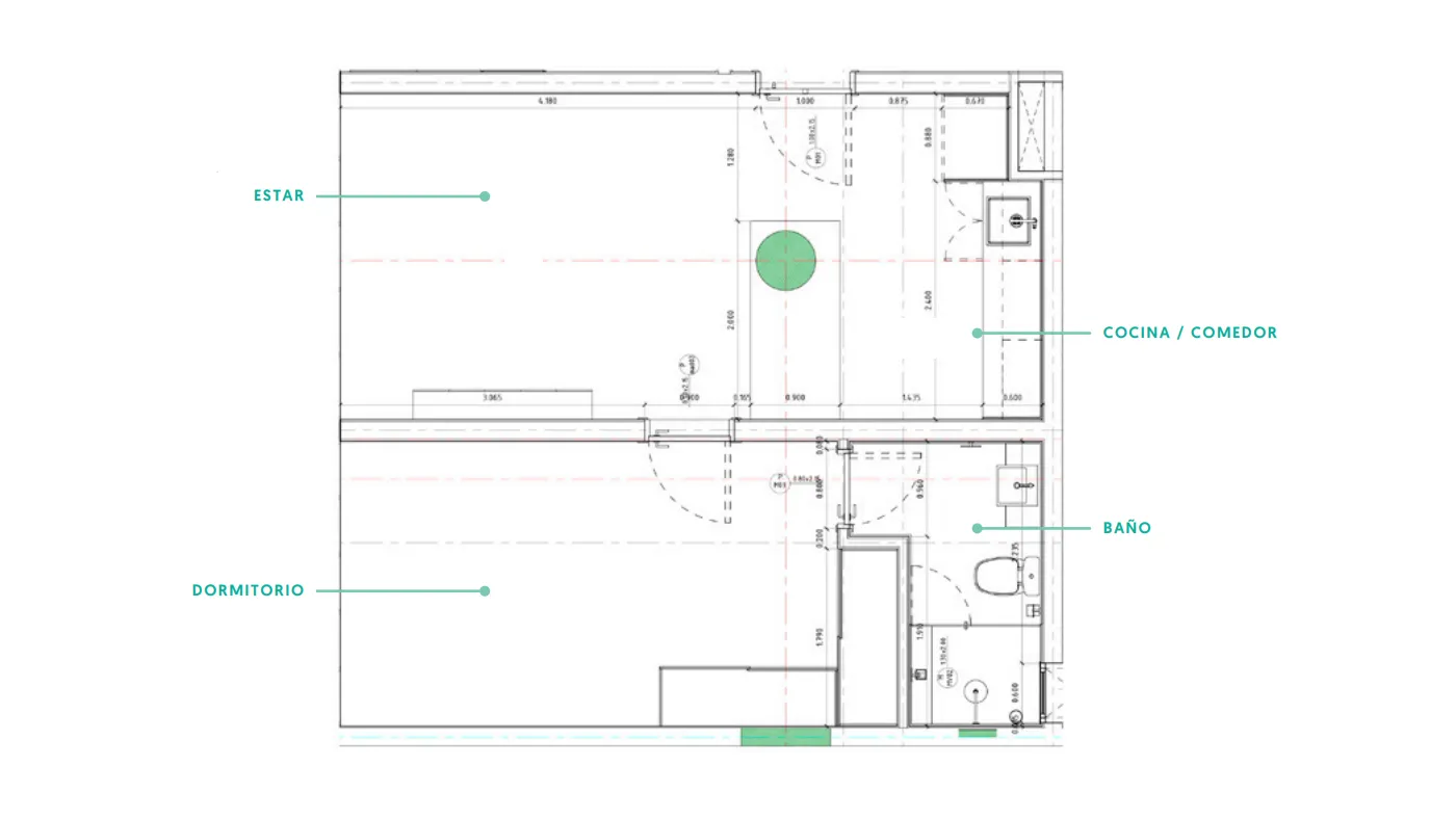 Plano Zenith México - 1 dormitorio II